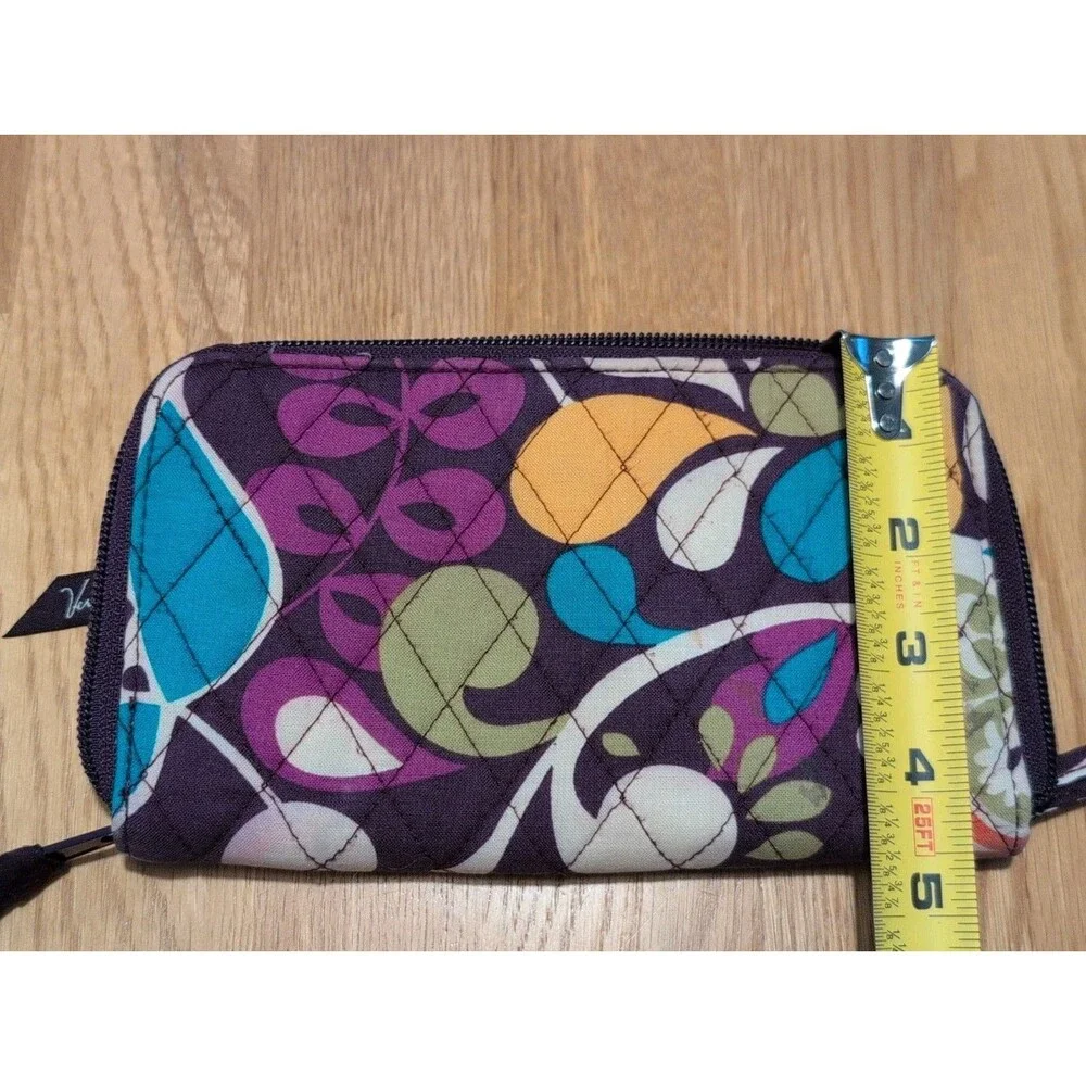 Vera Bradley Women's Purple Plum Crazy Zip Around Wallet Organizer